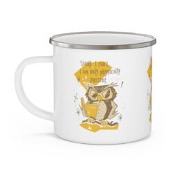 Reading Owl  Enamel Camping Mug - Image 3